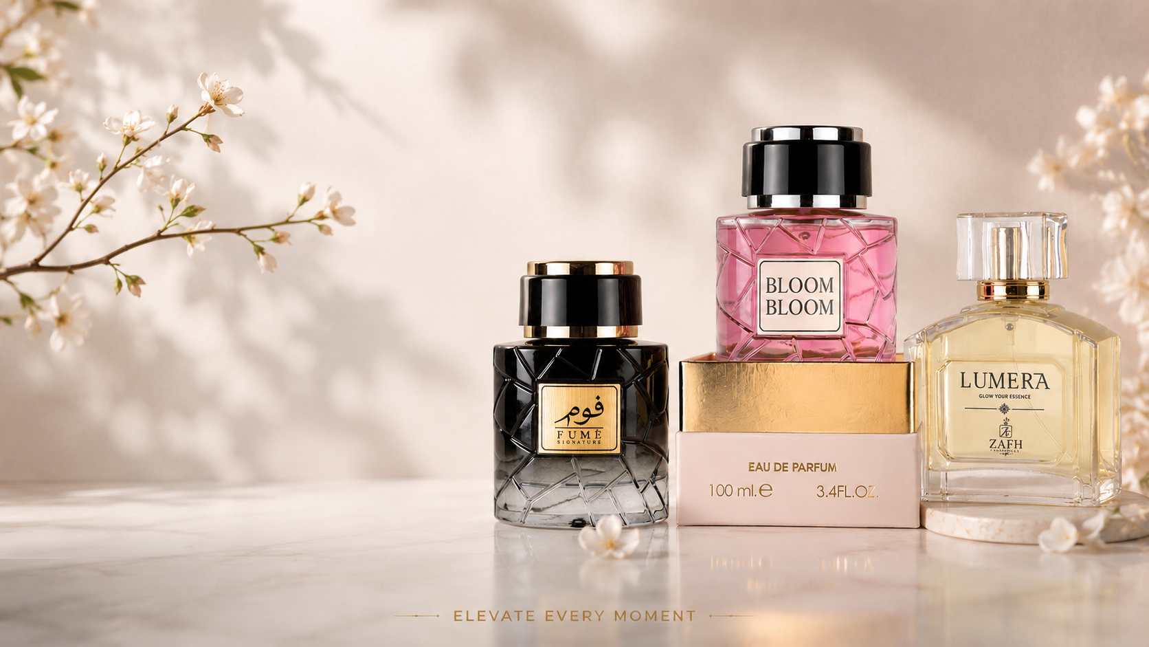 ZAFH Fragrances — Fumé, Bloom Bloom and Lumera signature bottles